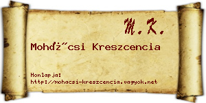 Mohácsi Kreszcencia névjegykártya